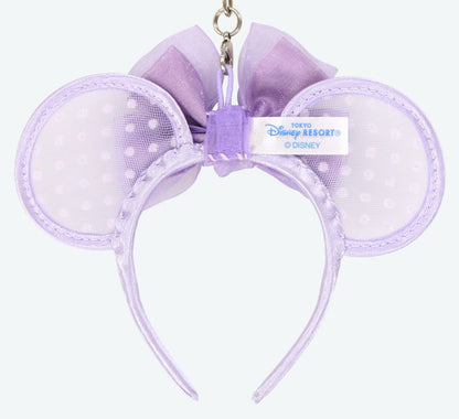 Japan Tokyo Disney Resort Ears Minnie Ribbon Headband Keychain Purple