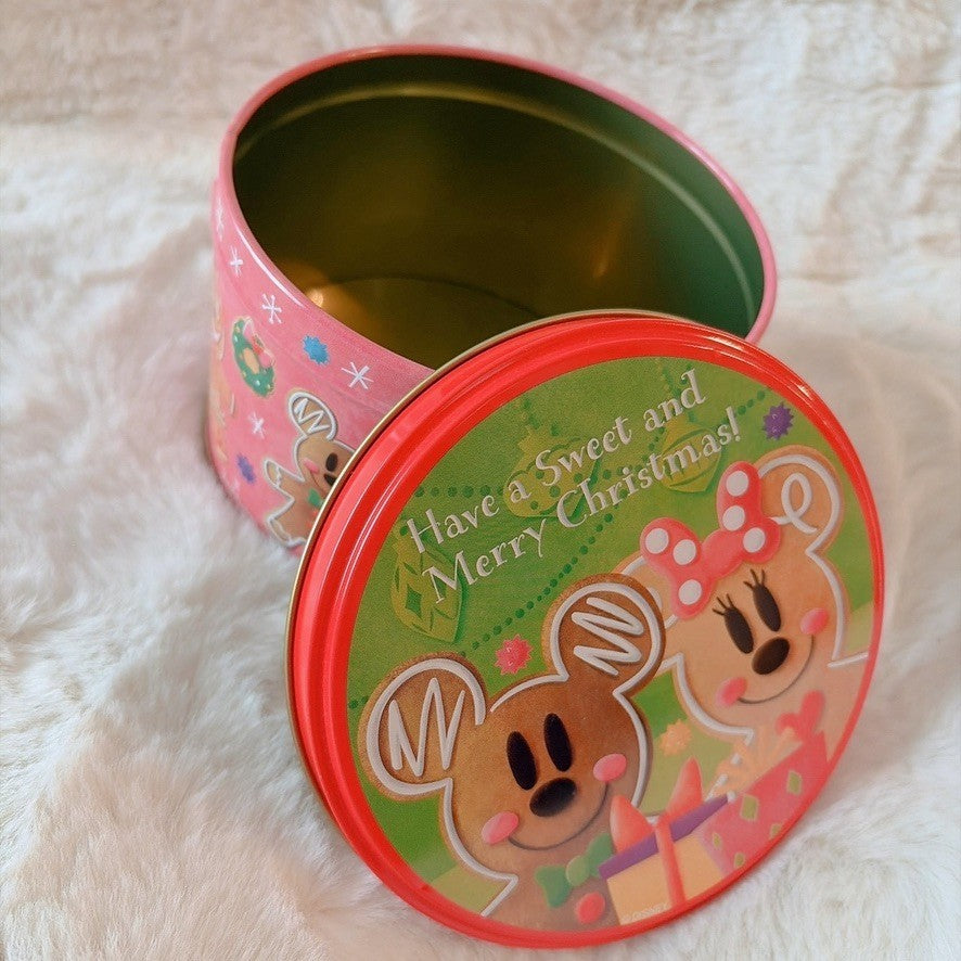 Japan Tokyo Disney Confectionery Tin Can Mickey & Minnie Christmas