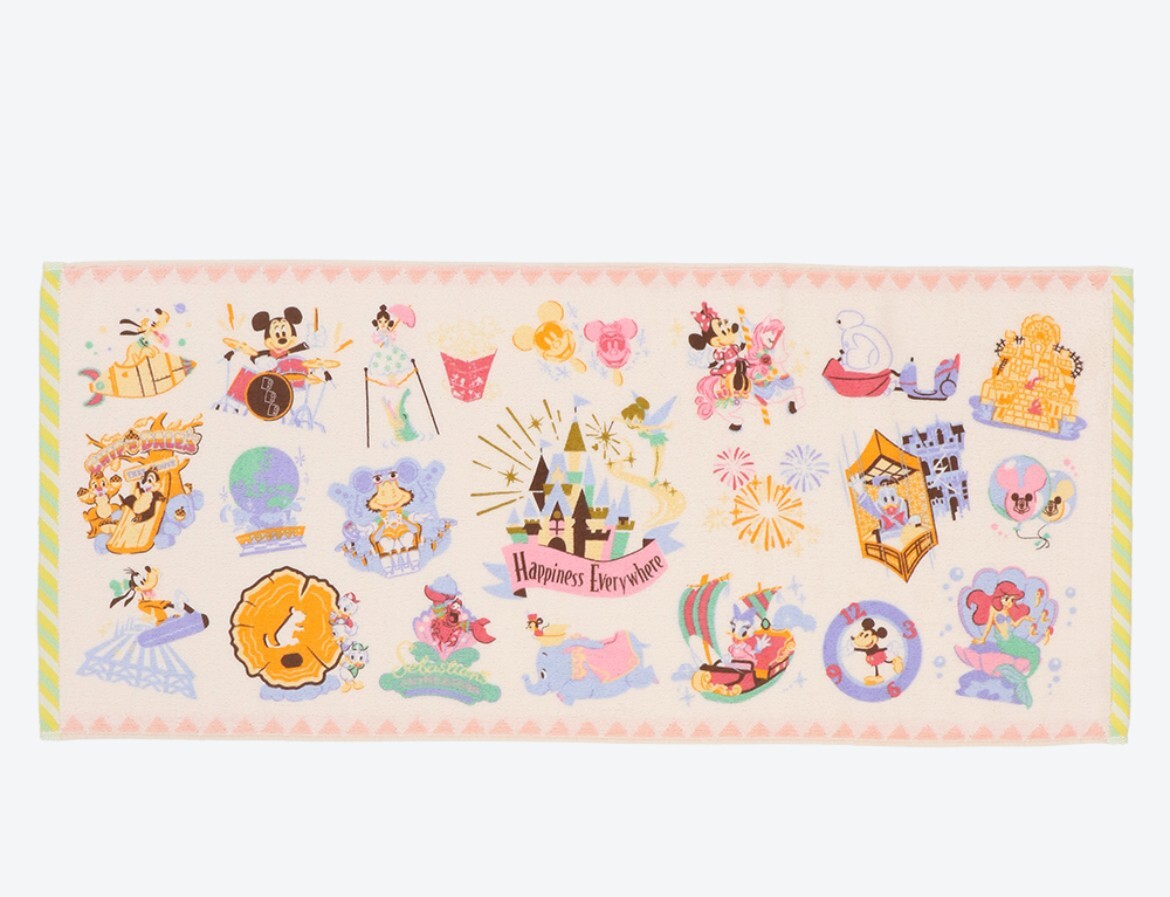 Japan Tokyo Disney Resort Park Motif face towel Castle Tinkerbell Mickey Minnie