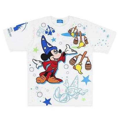 Japan Tokyo Disney Resort Mickey Mouse T-shirt Fantasia White