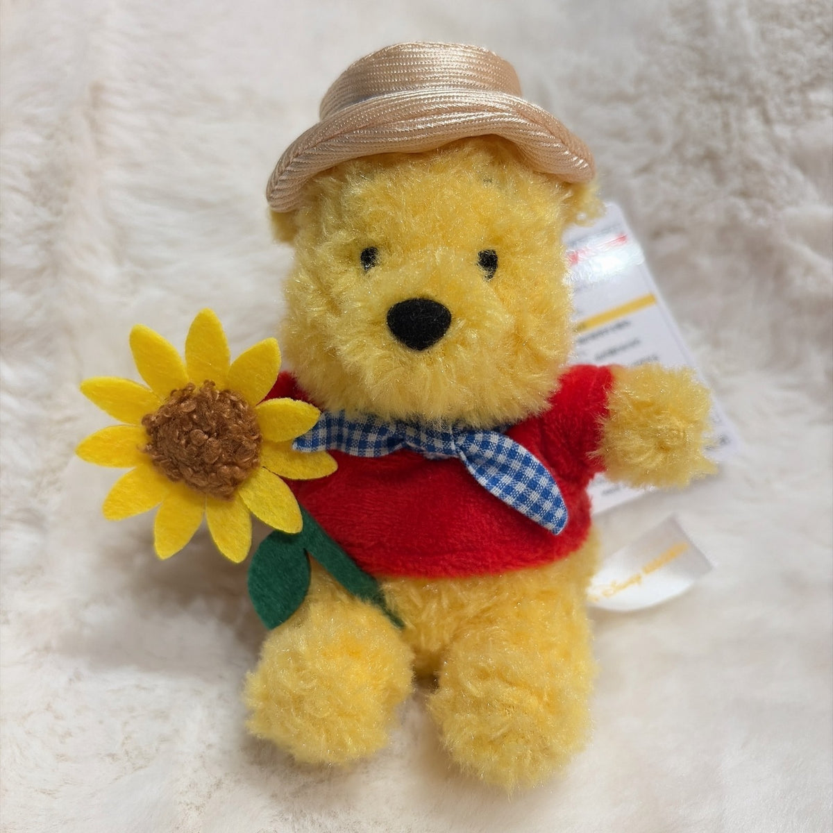 Japan Tokyo Disney Resort Winnie the Pooh Sunflower Plush Keychain Summer