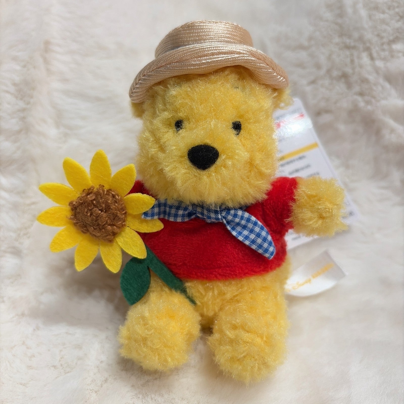 Japan Tokyo Disney Resort Winnie the Pooh Sunflower Plush Keychain Summer
