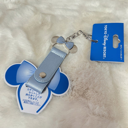 Japan Tokyo Disney Resort Store Minnie Blue Ever After Ears Holder Keychan