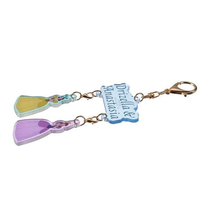Japan Tokyo Disney Store Drizella & Anastasia Keychain Key Chain Fes Cinderella