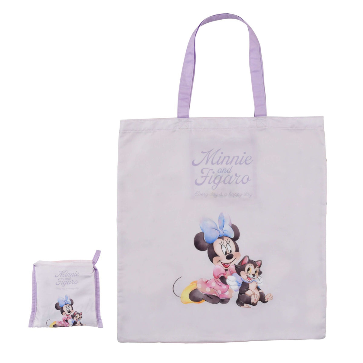 Japan Tokyo Disney Store Minnie & Figaro Shopping Eco Bag Water Color