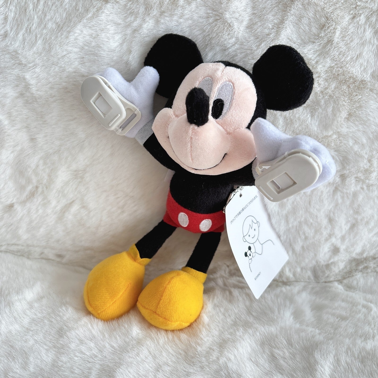 Japan Tokyo Disney Resort Mickey Sticky Plush Toy Shoulder clip Keychain