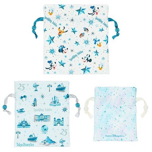 Japan Tokyo Disney Resort Sea 25th Sparkling Jubilee Drawstring Bag Set