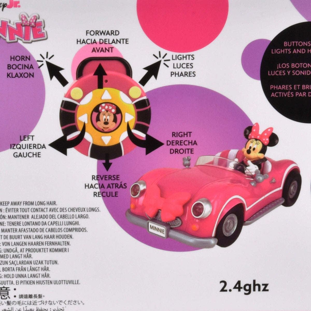 Japan Tokyo Disney Store Minnie Remote Control Toy Car Light Up & Sound Roadster