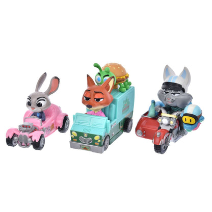 Japan Tokyo Disney Store Zootopia 2 Pull-Back Car Set Stunt Car