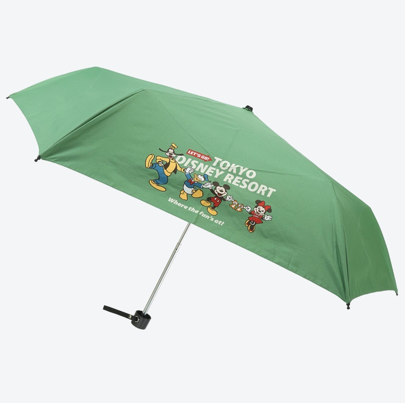 Japan Tokyo Disney Resort Sun and Rain Folding Umbrella Mickey Green