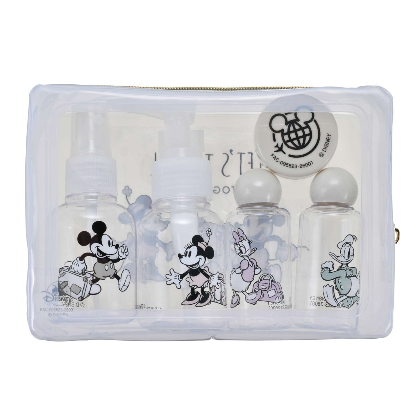 Japan Tokyo Disney Store Mickey Bottle Case Set with Pouch Magical Travel