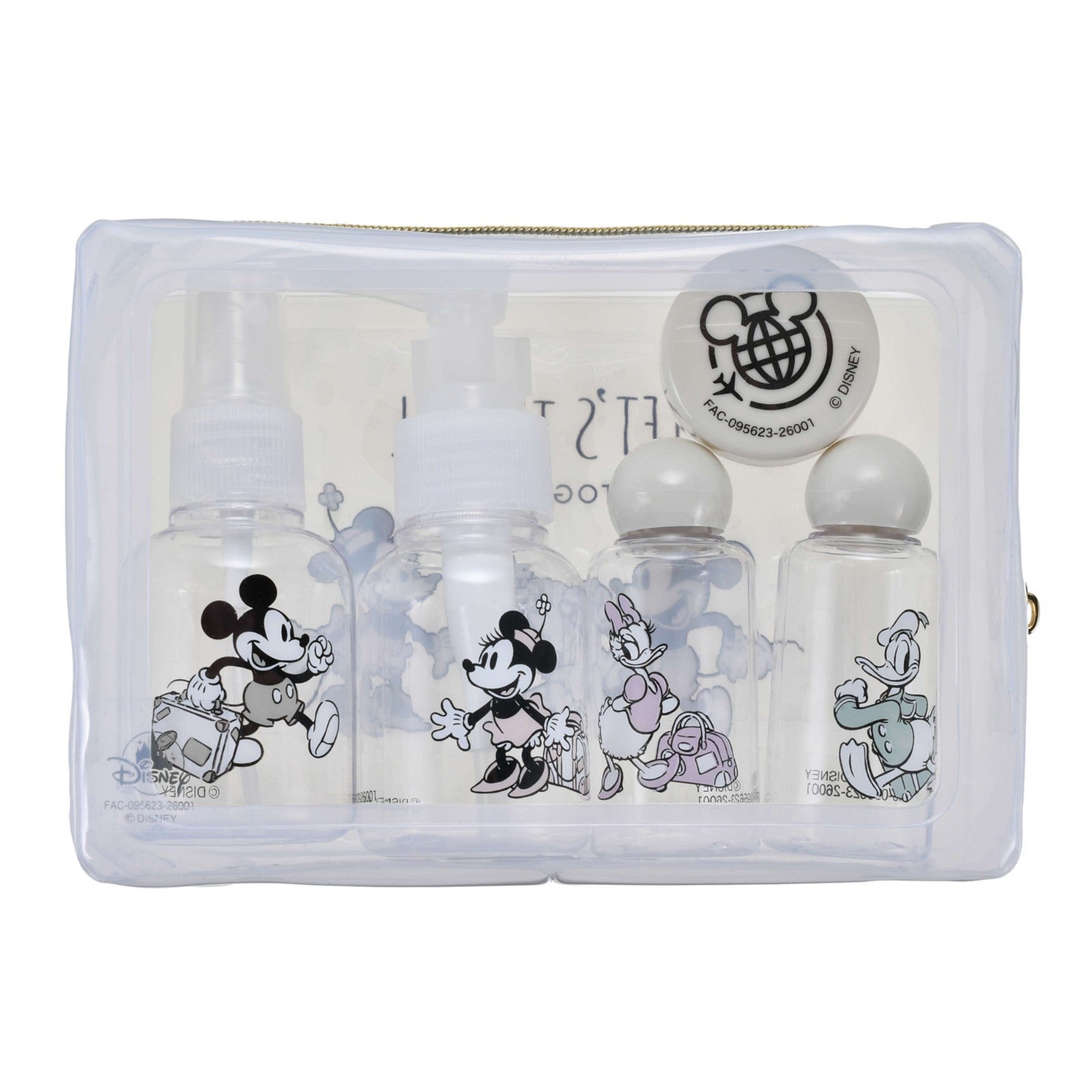 Japan Tokyo Disney Store Mickey Bottle Case Set with Pouch Magical Travel