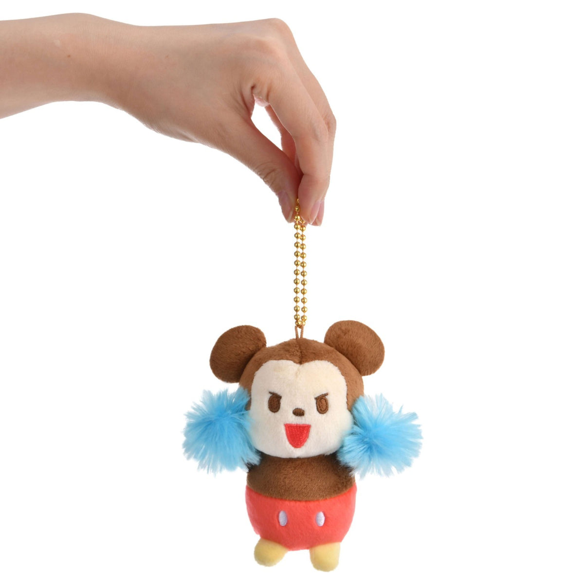 Japan Tokyo Disney Store Mickey Mouse Plush Toy Keychain Support PONPON