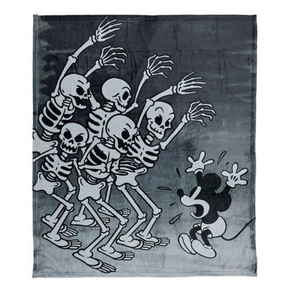 Japan Tokyo Disney Store Mickey Large Blanket The Skeleton Dance Haunted House