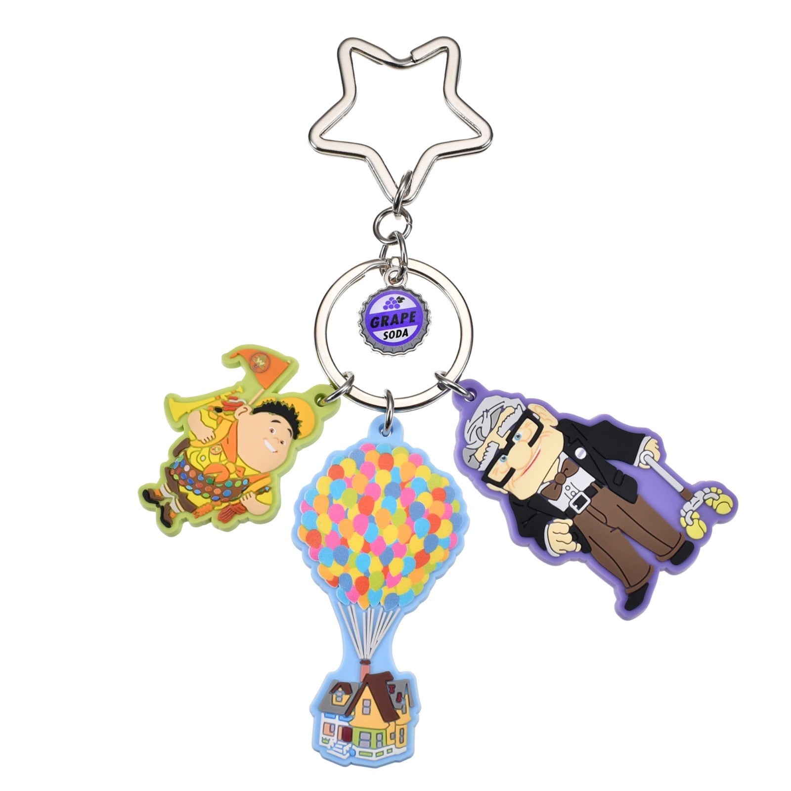 Japan Tokyo Disney Store Carl Fredricksen & Russell Kim Up Keychain Jingling Fes