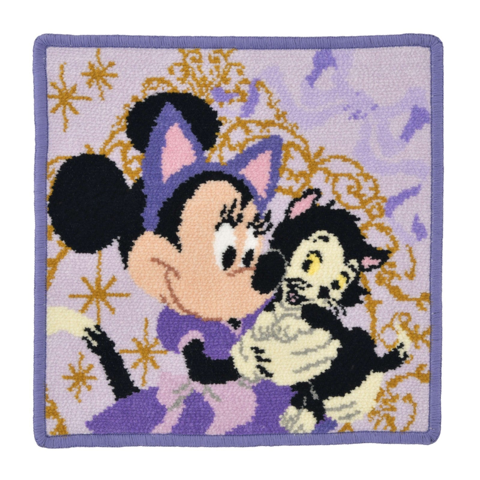 Japan Tokyo Disney Store Mini Towel Chenille Weave CAT MINNIE AND FIGARO