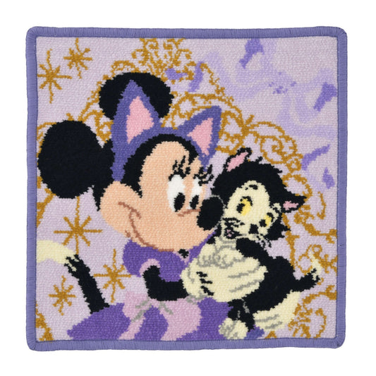 Japan Tokyo Disney Store Mini Towel Chenille Weave CAT MINNIE AND FIGARO