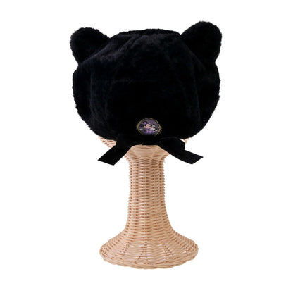 Japan Tokyo Disney Store Minnie & Figaro Hat Beret Black CAT MINNIE AND FIGARO