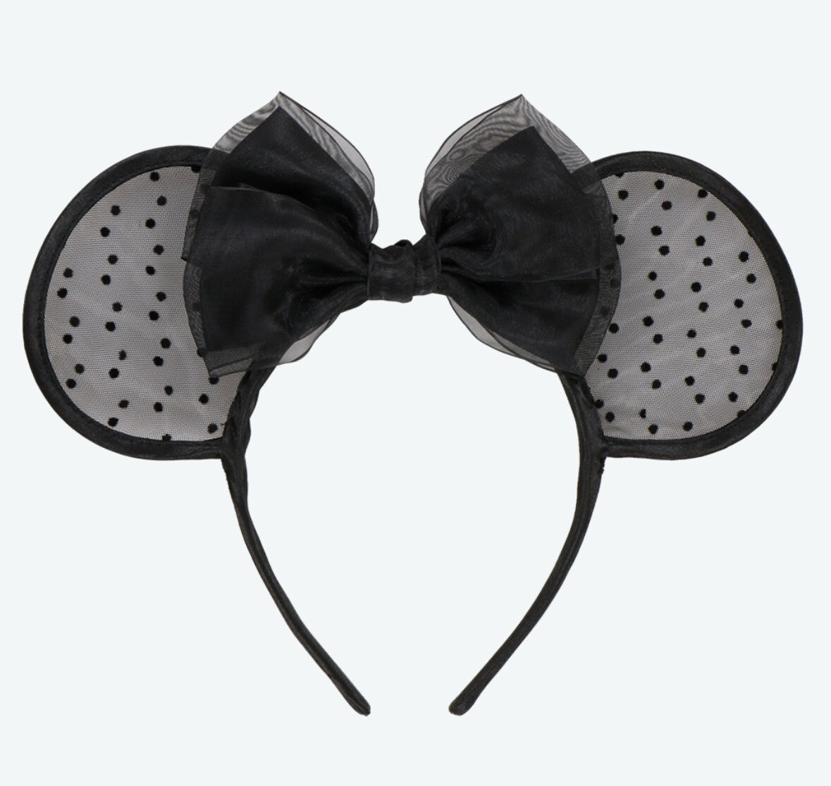 Japan Tokyo Disney Resort Ears HeadBand Hat Lace Pink & Black Heart