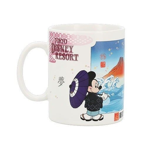 Japan Tokyo Disney Resort Mickey Minnie Mouse Mug Kimono
