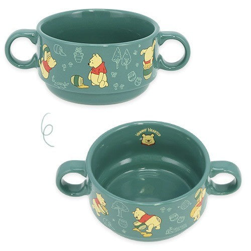 Japan Tokyo Disney Resort Winnie the Pooh Soup Bowl Green Heartwarming