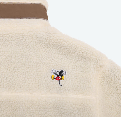 Japan Tokyo Disney Resort Mickey Reversible  Blouson Jacket Coat White Brown L