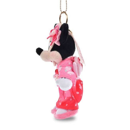 '+Japan Tokyo Disney Store Minnie Mouse Plush Toy Keychain Kimono Sakura