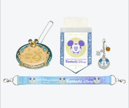 Japan Tokyo Disney Resort Sea 25th Sparkling Jubilee badge Keychain Funderful