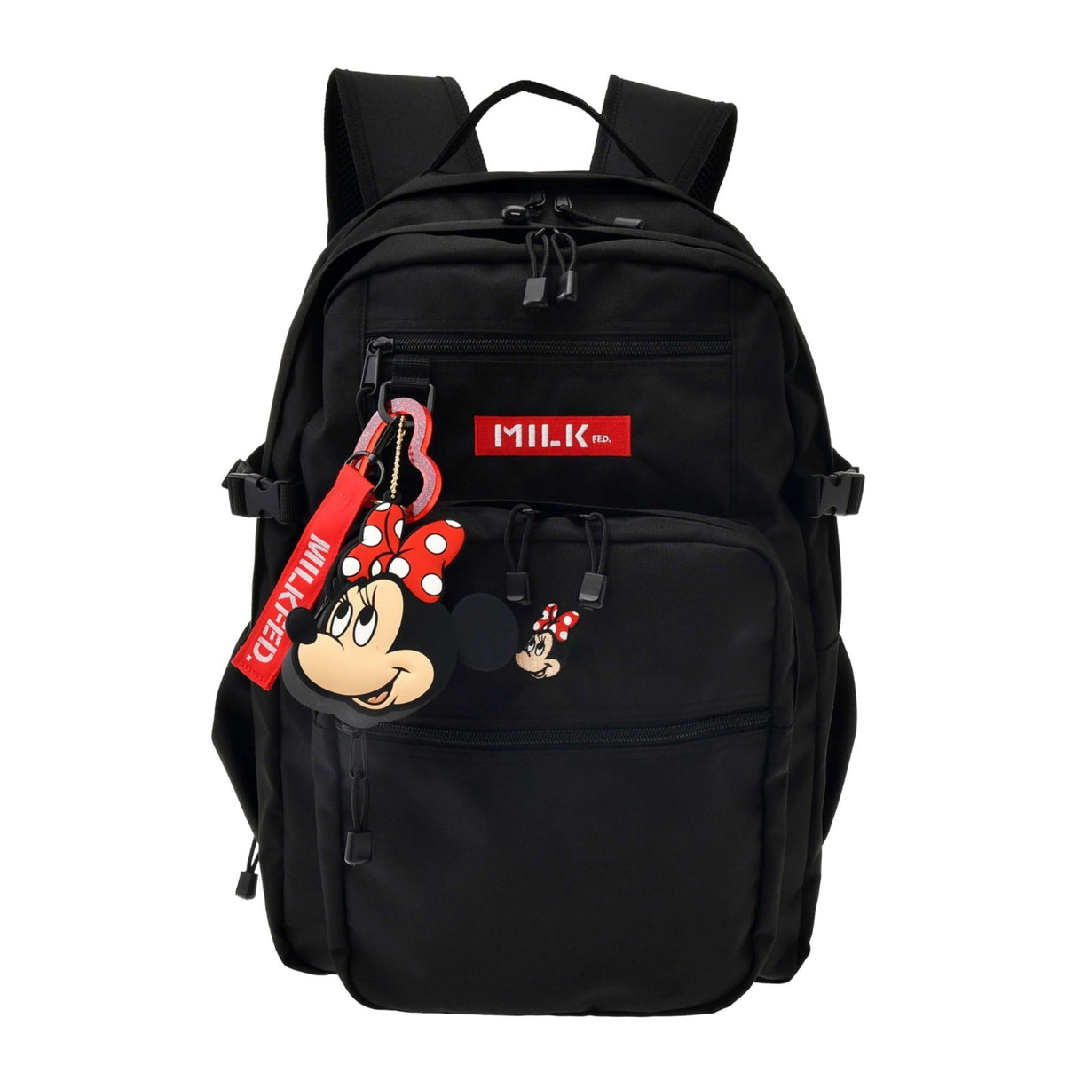 Japan Tokyo Disney Store Minnie MILKFED. Backpack 23L Charm Pouch Carabiner