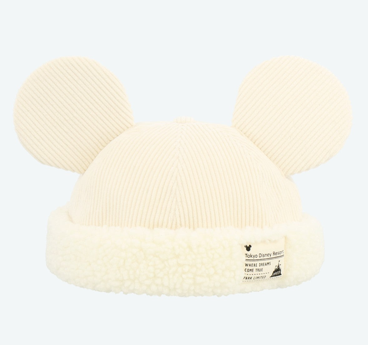 Japan Tokyo Disney Resort Ears Mickey limited Fluffy Winter Cap Hat White 2025