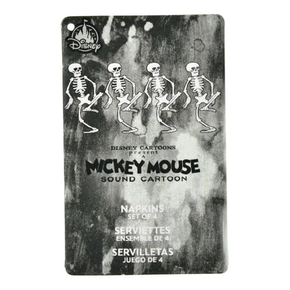 Japan Tokyo Disney Store Mickey Napkin Set The Skeleton Dance Haunted House