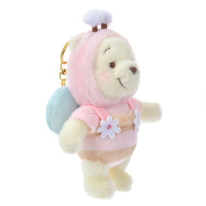 '+Japan Tokyo Disney Store Winnie the Pooh Plush Toy Keychain Pink HONEY DAY