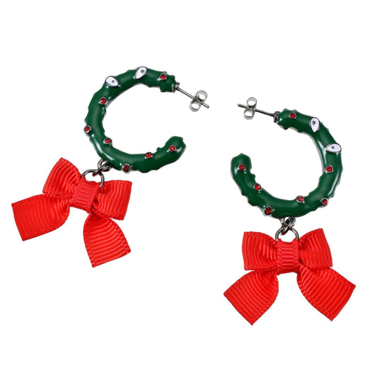 Japan Tokyo Disney Store Wreath Earrings Tim Burton Nightmare Before Christmas