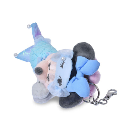 Japan Tokyo Disney Store Minnie Mouse Plush Toy Keychain PAJAMA STYLE