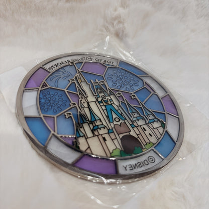 Japan Tokyo Disney Resort Stained Glass Coaster Glass Cinderella castle