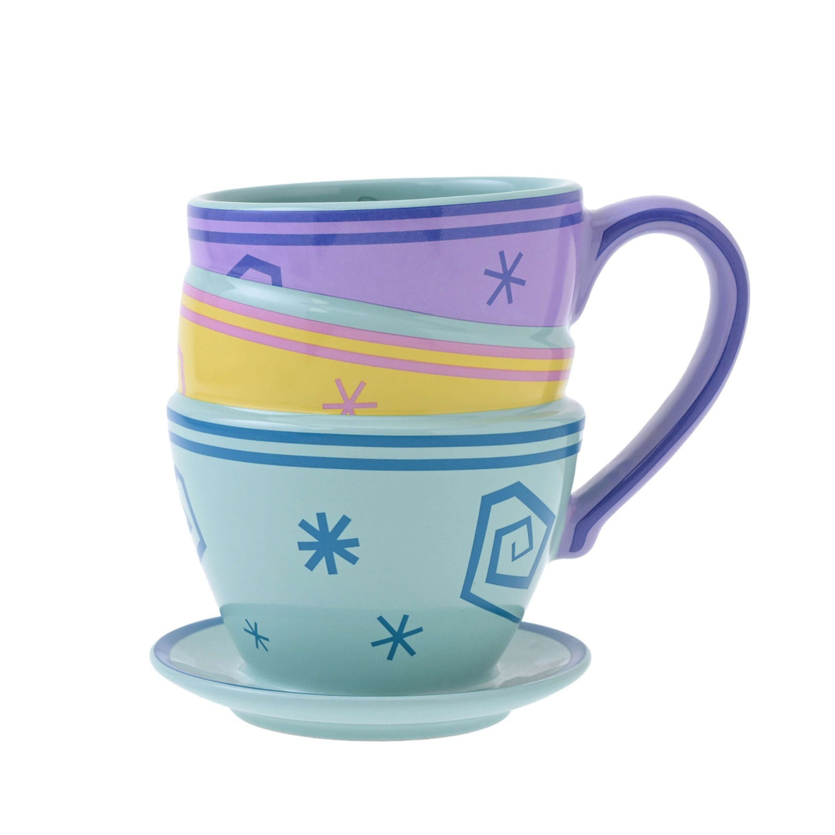 Japan Tokyo Disney Store Mad Hatter & March Hare Triple Teacup Mug Alice