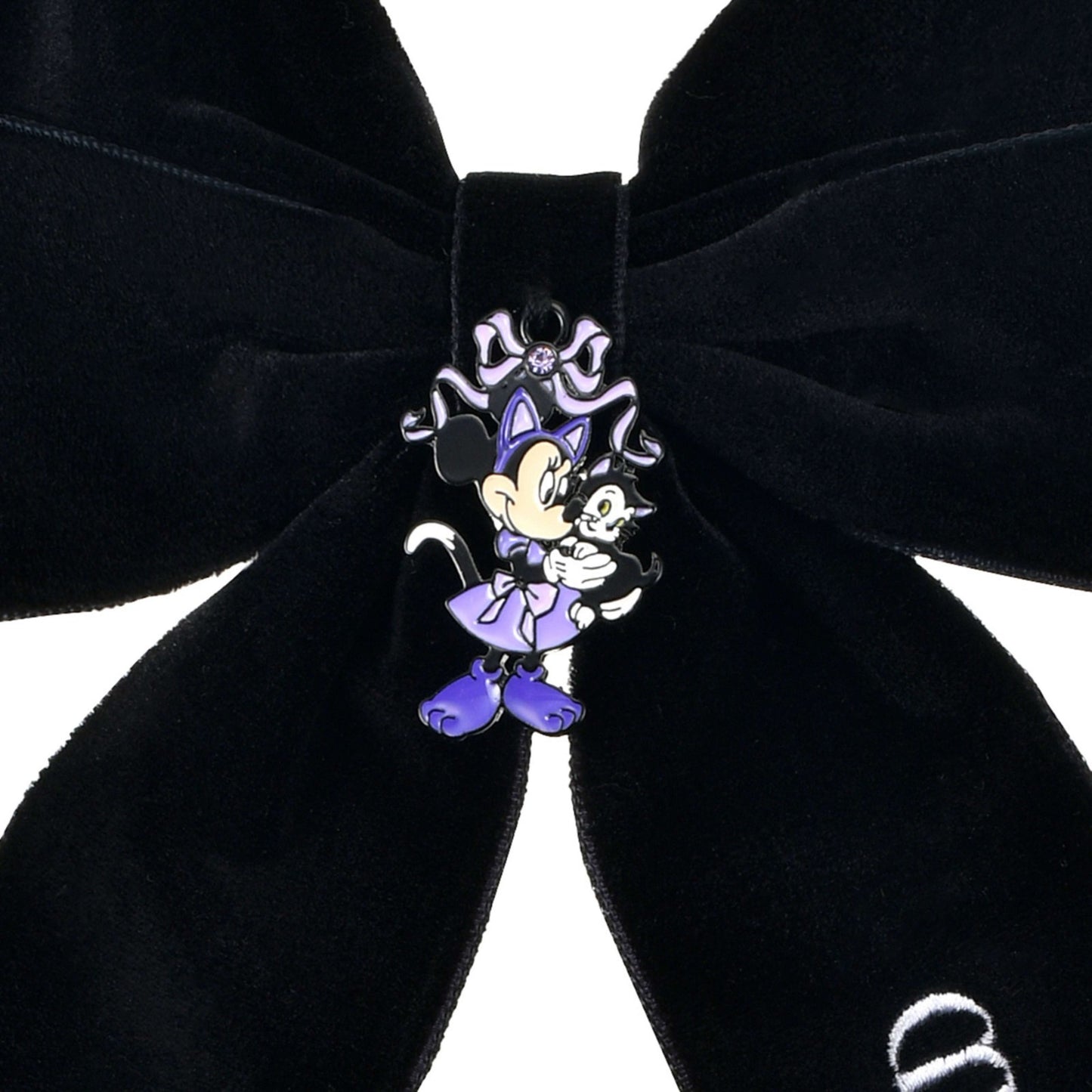 Japan Tokyo Disney Store Minnie & Figaro Ribbon Hair Clip CAT MINNIE AND FIGARO
