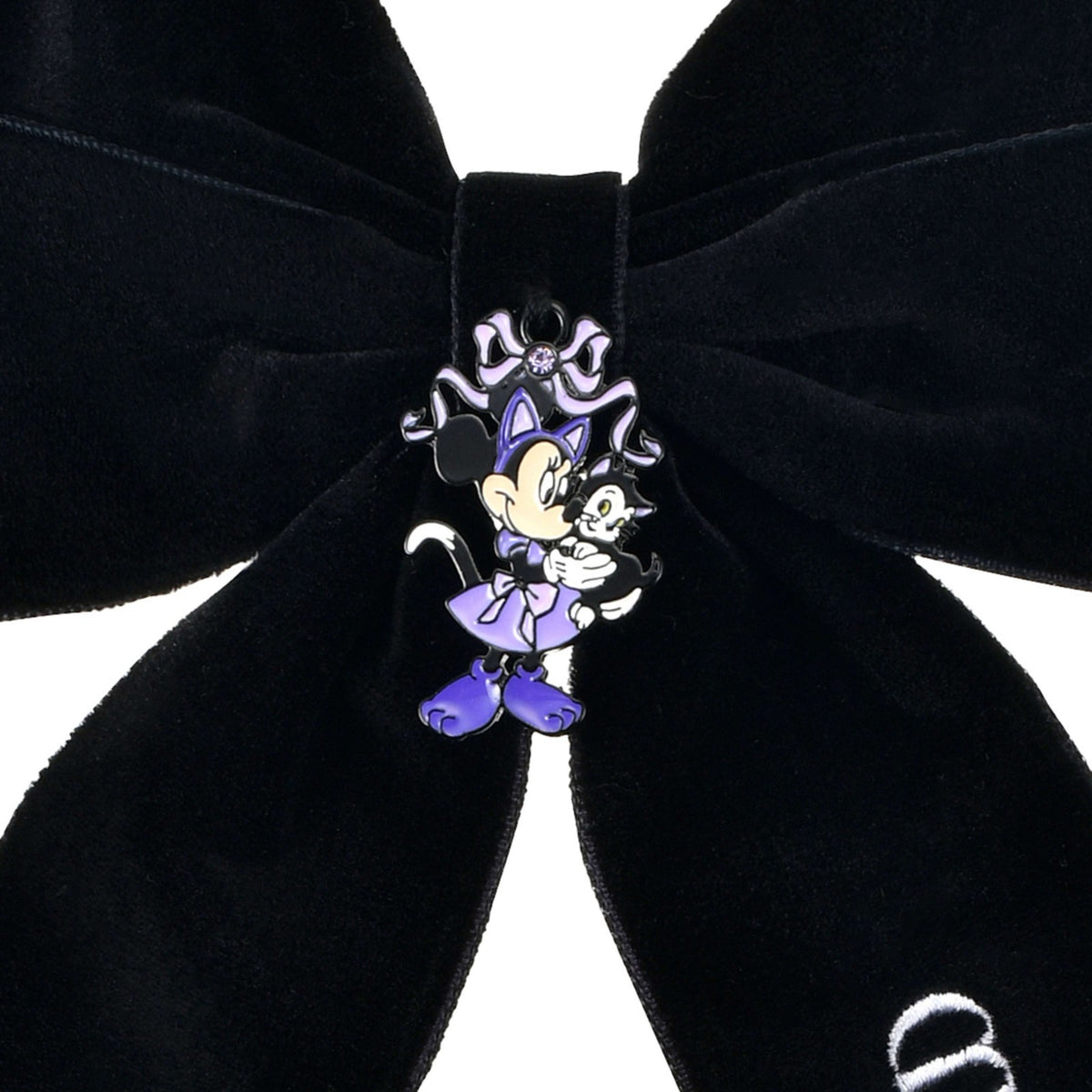Japan Tokyo Disney Store Minnie & Figaro Ribbon Hair Clip CAT MINNIE AND FIGARO