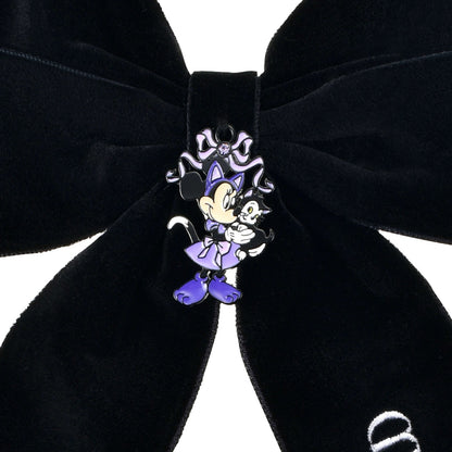 Japan Tokyo Disney Store Minnie & Figaro Ribbon Hair Clip CAT MINNIE AND FIGARO