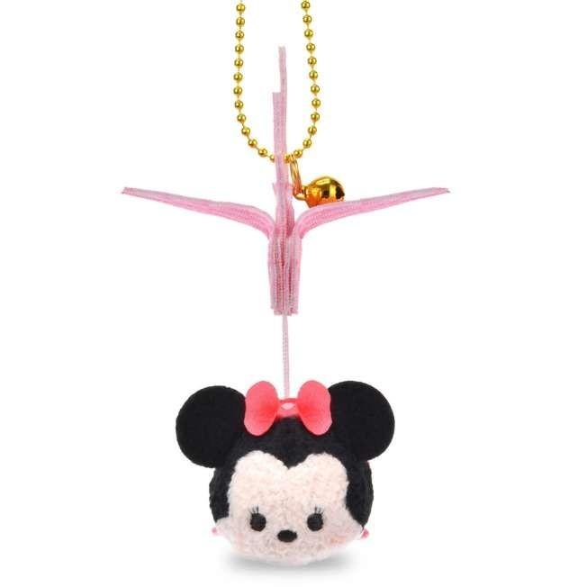 Japan Tokyo Disney Store Minnie Mouse Plush Toy Keychain Origami Crane TSUM TSUM