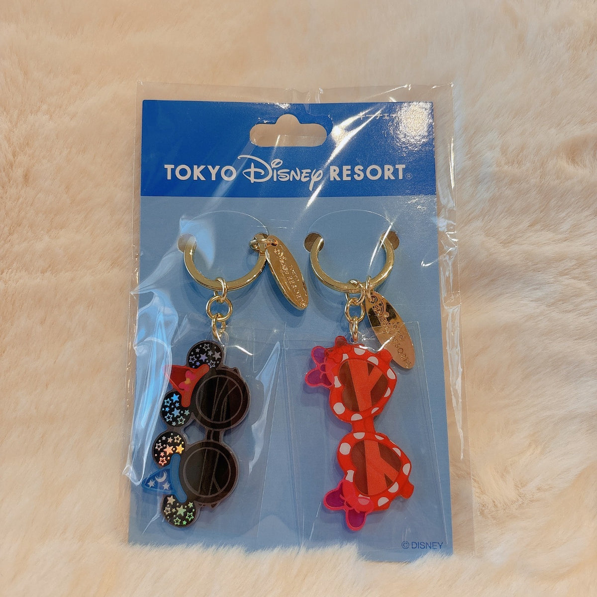 Japan Tokyo Disney Resort Keychain Set of 2 Mickey Minnie Sunglasses FANTASIA