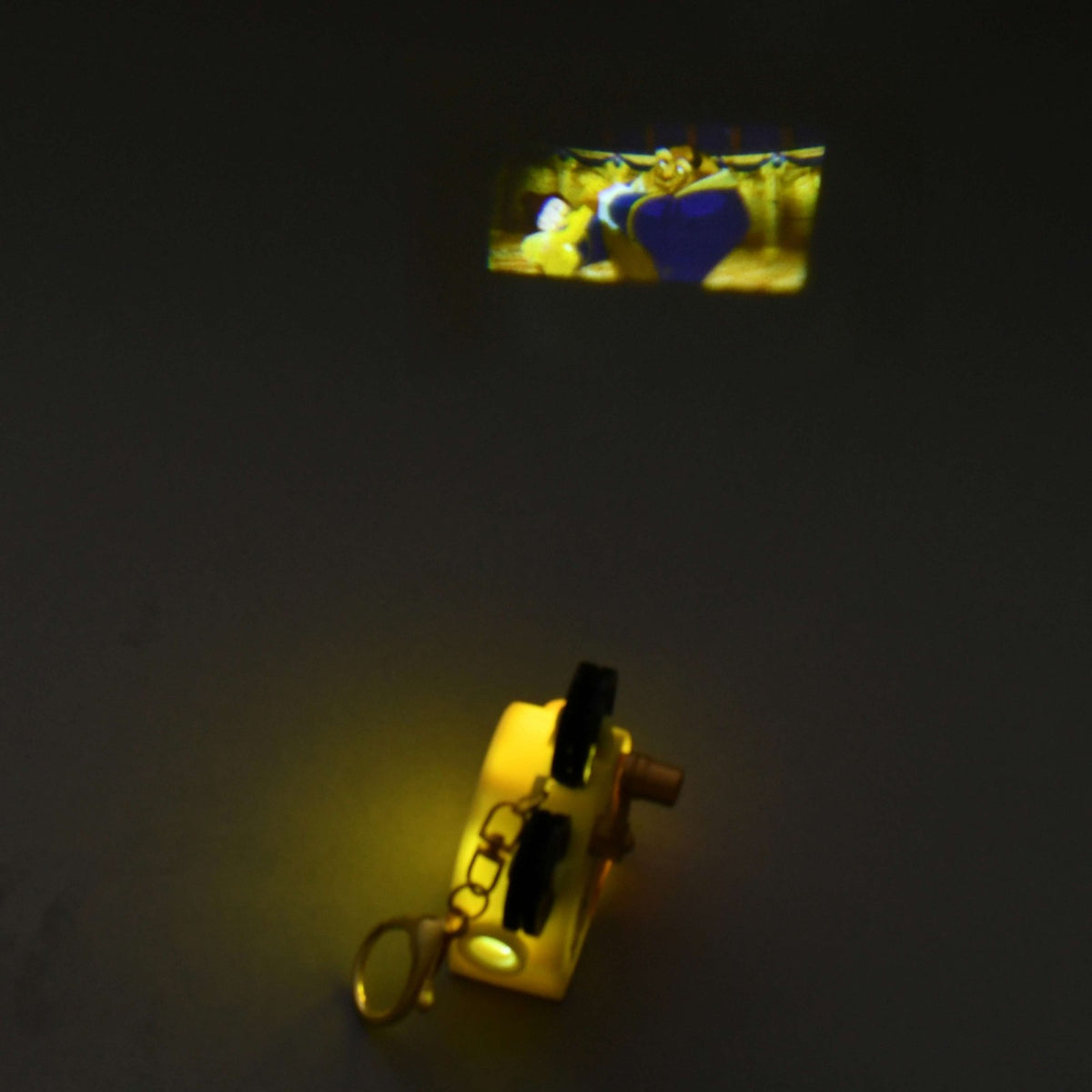 Japan Tokyo Disney Store Beauty and The Beast Light-Up Projection Keychain Fes
