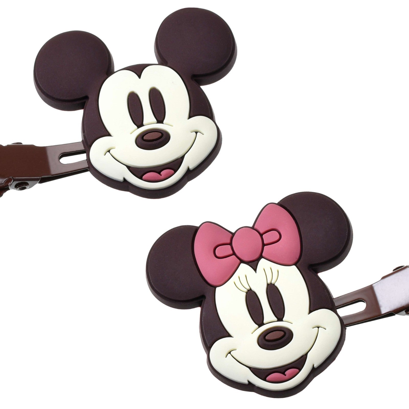 Japan Tokyo Disney Store Mickey & Minnie Hair Clip Set Valentine's Chocolate