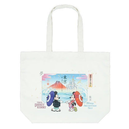 Japan Tokyo Disney Resort Mickey Minnie Mouse Kimono Tote bag