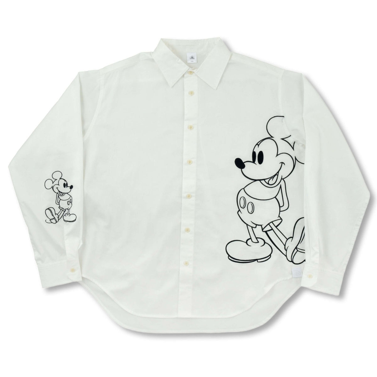 Japan Tokyo Disney Store Mickey Long Sleeve Shirt Standing White MAGICAL LABEL