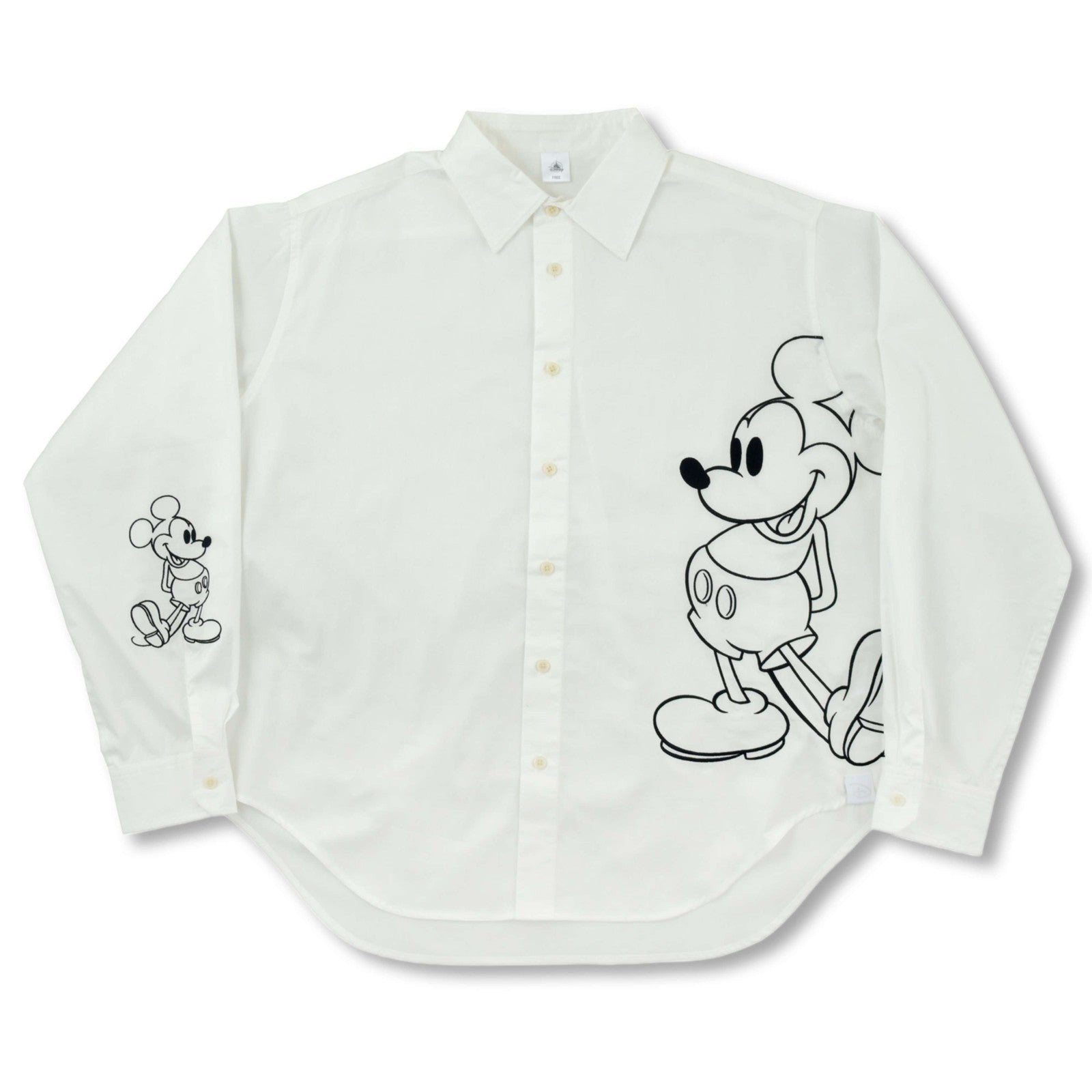 Japan Tokyo Disney Store Mickey Long Sleeve Shirt Standing White MAGICAL LABEL