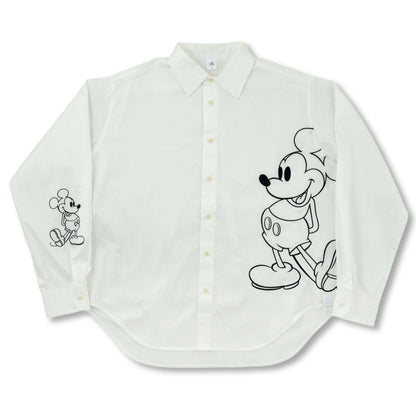 Japan Tokyo Disney Store Mickey Long Sleeve Shirt Standing White MAGICAL LABEL