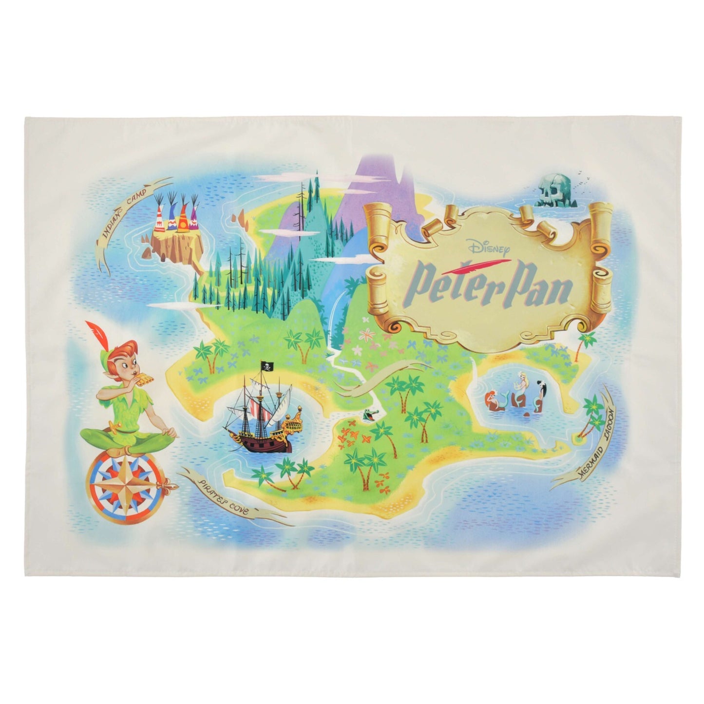 Japan Tokyo Disney Store Peter Pan Picnic Sheet S Pouch Map Compact
