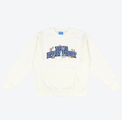 Japan Tokyo Disney Resort Mickey Mouse and Friends Sweatshirt Unisex White 2025