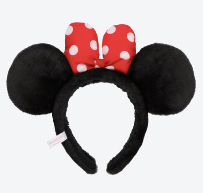 Japan Tokyo Disney Resort Ears Headband fluffy black red ribbon Minnie